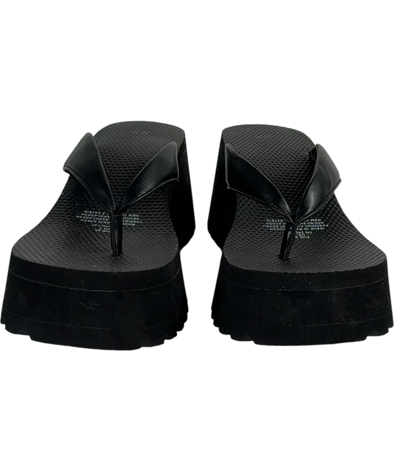 H&M Black Wedge-heeled flip-flops, size UK 5 EU 38 👠 — detail