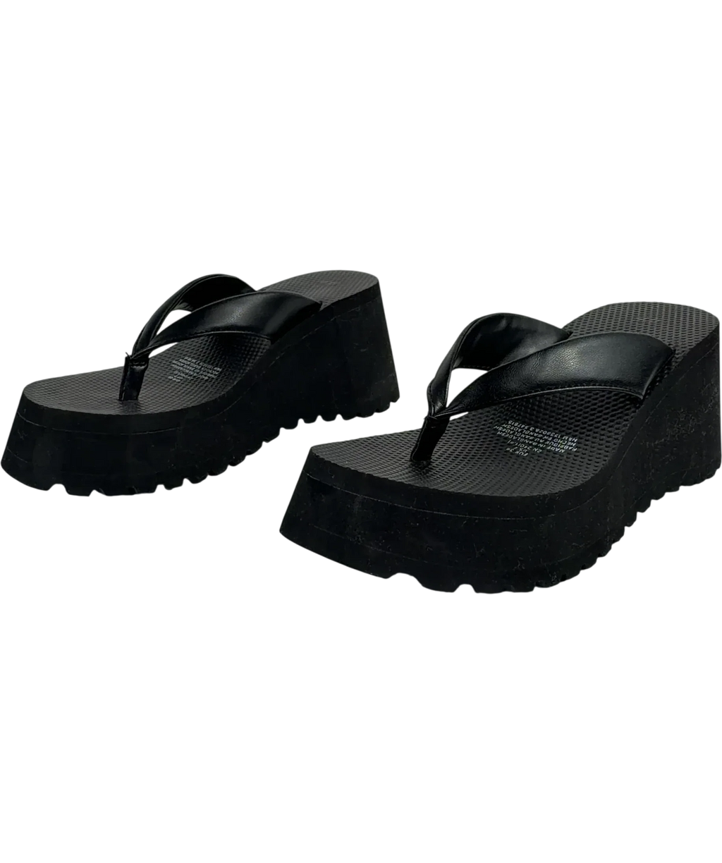 H&M Black Wedge-heeled Flip-flops UK 5 EU 38 — Side (both)