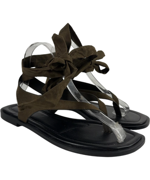 H&M Green Tie-detail Sandals UK 5 EU 38
