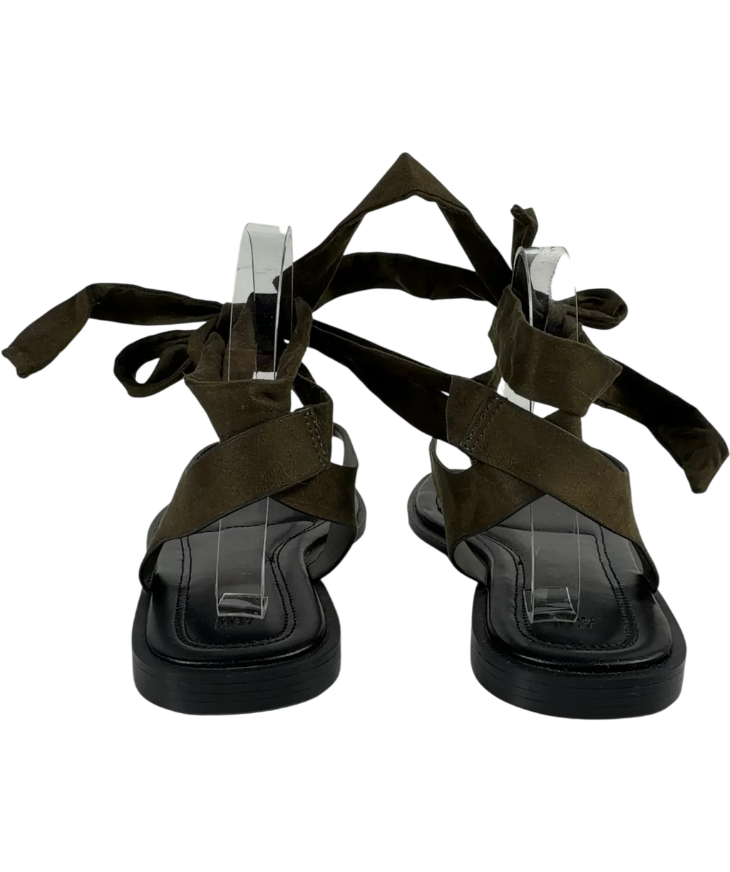 H&M Green Tie-detail sandals, size UK 5 EU 38 👠 — back