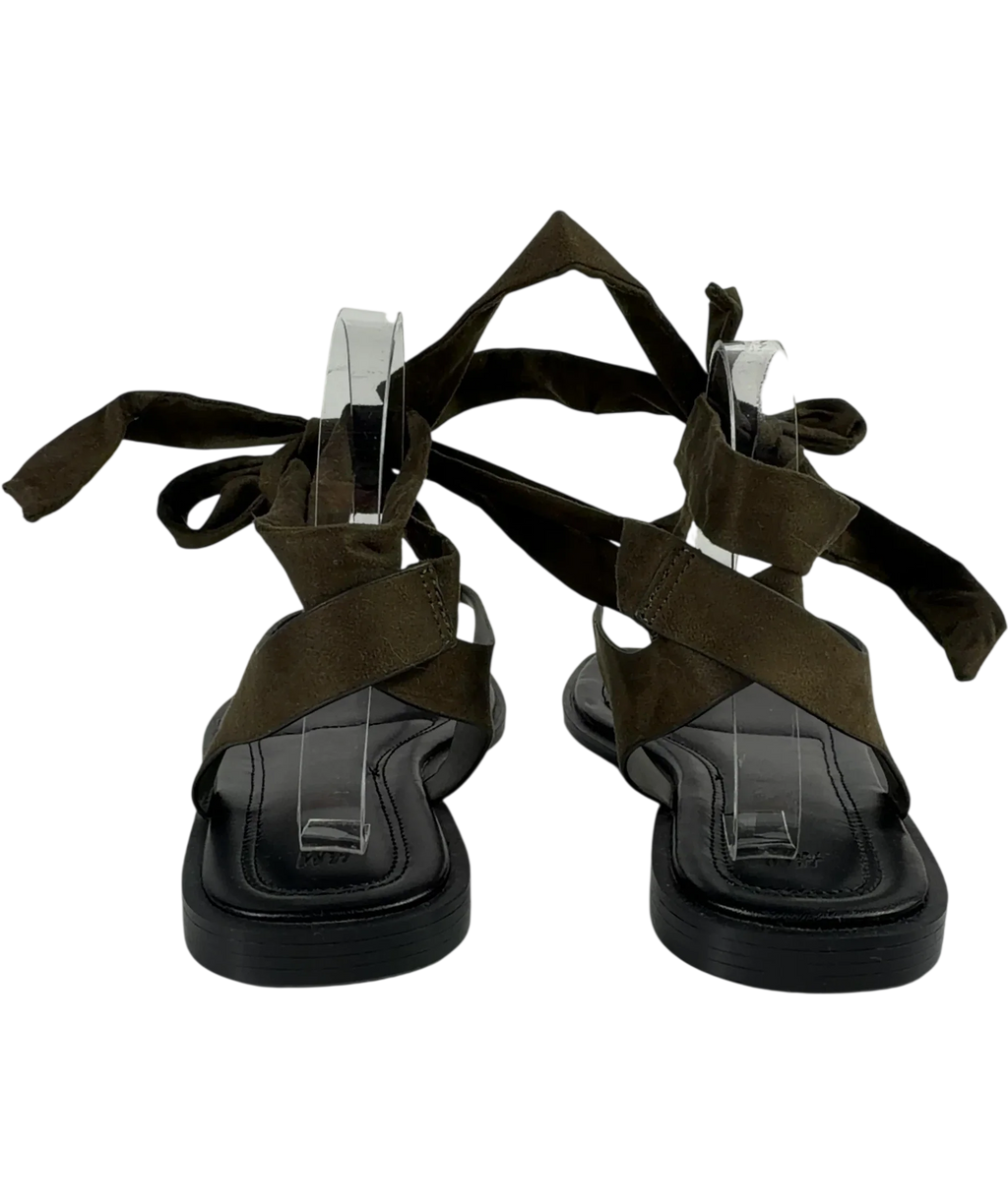 H&M Green Tie-detail sandals, size UK 5 EU 38 👠 — back