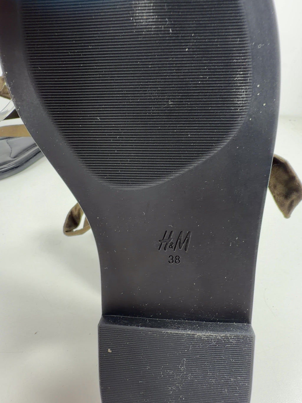 H&M Green Tie-detail sandals, size UK 5 EU 38 👠 — care label