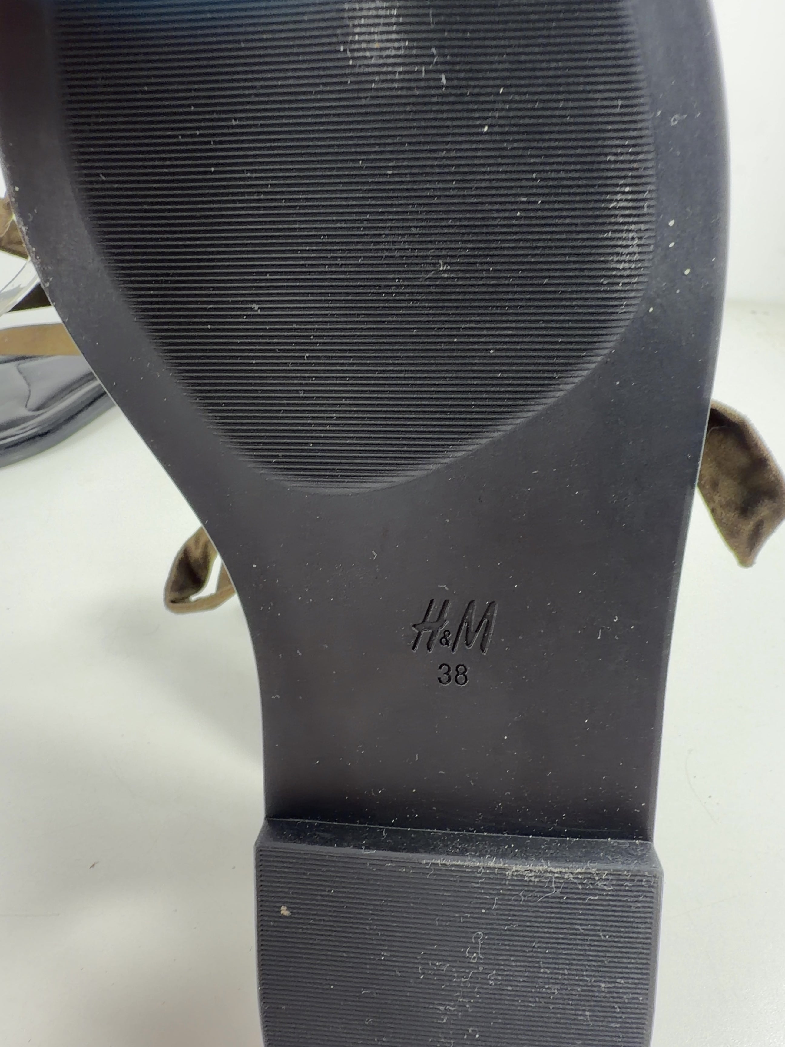 H&M Green Tie-detail sandals, size UK 5 EU 38 👠 — care label