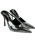 River Island Metallic Sling back heels metallic silver, size UK 5 EU 38 👠 — front