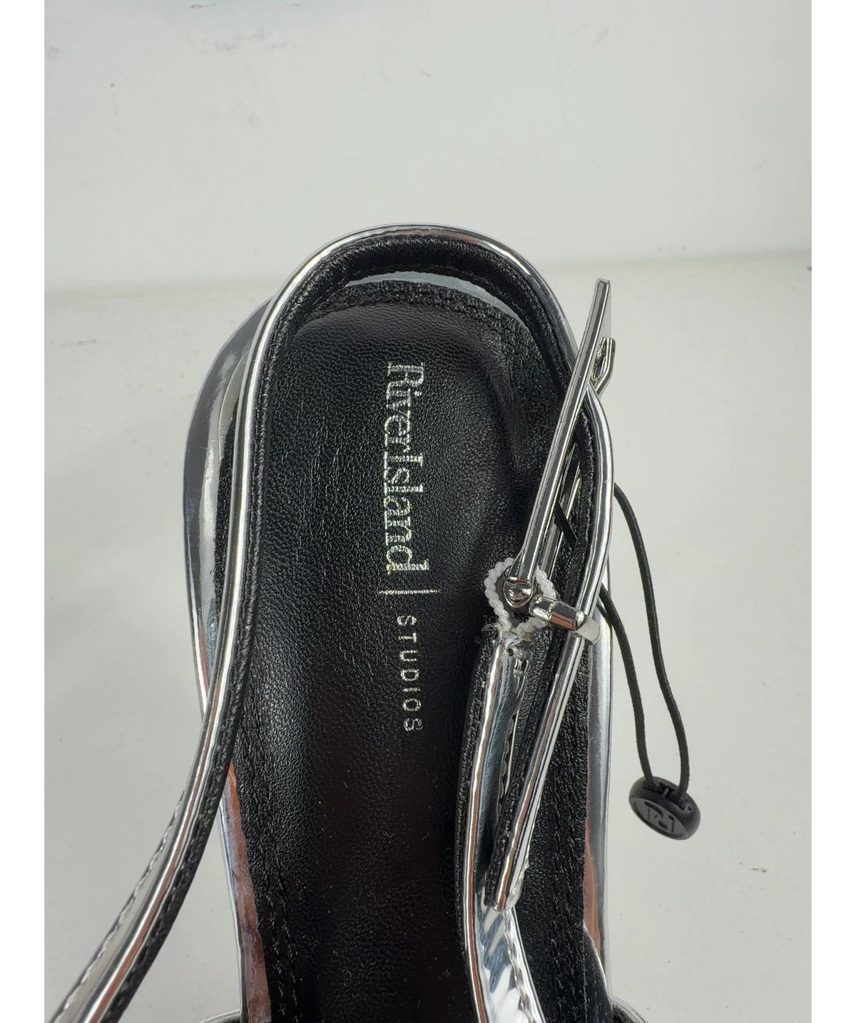 River Island Sling Back Heels Metallic Silver UK 5 EU 38 — Brand