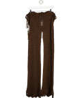 WHITE FOX Brown Palm Kissed Crochet Pants Chocolate BROWN, size UK XS — front