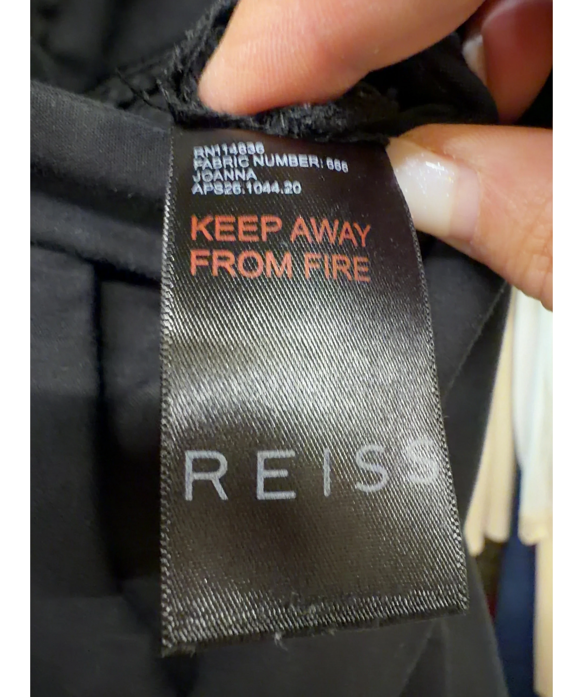 REISS Black Joanna Trousers, size UK 10 — care label