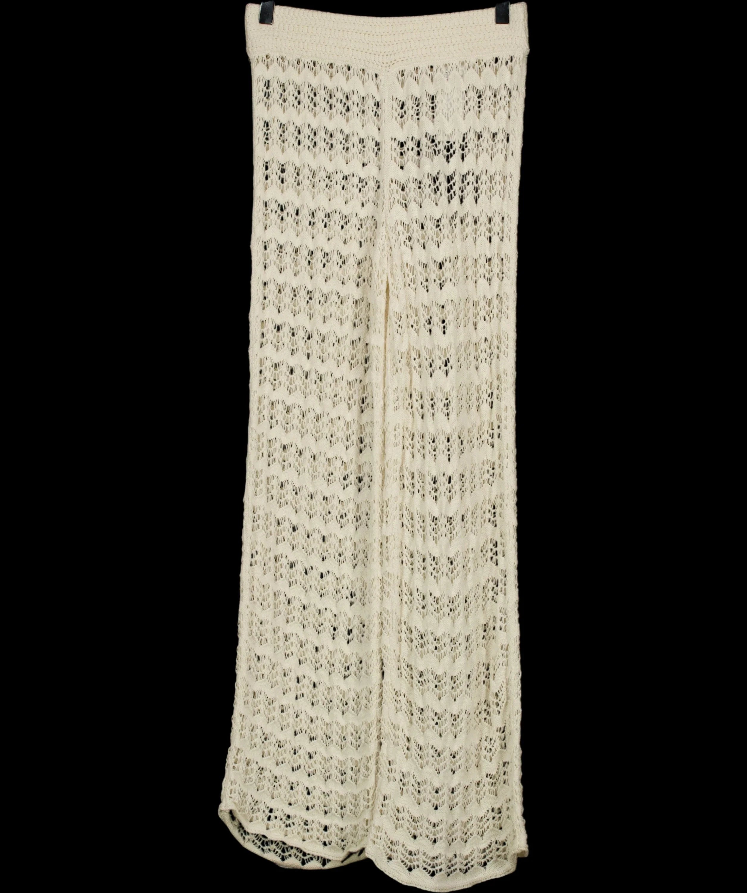 ABERCROMBIE & FITCH Cream Mid Rise Crochet-Style Coverup Pant Cream - SHORT, size UK XS — detail