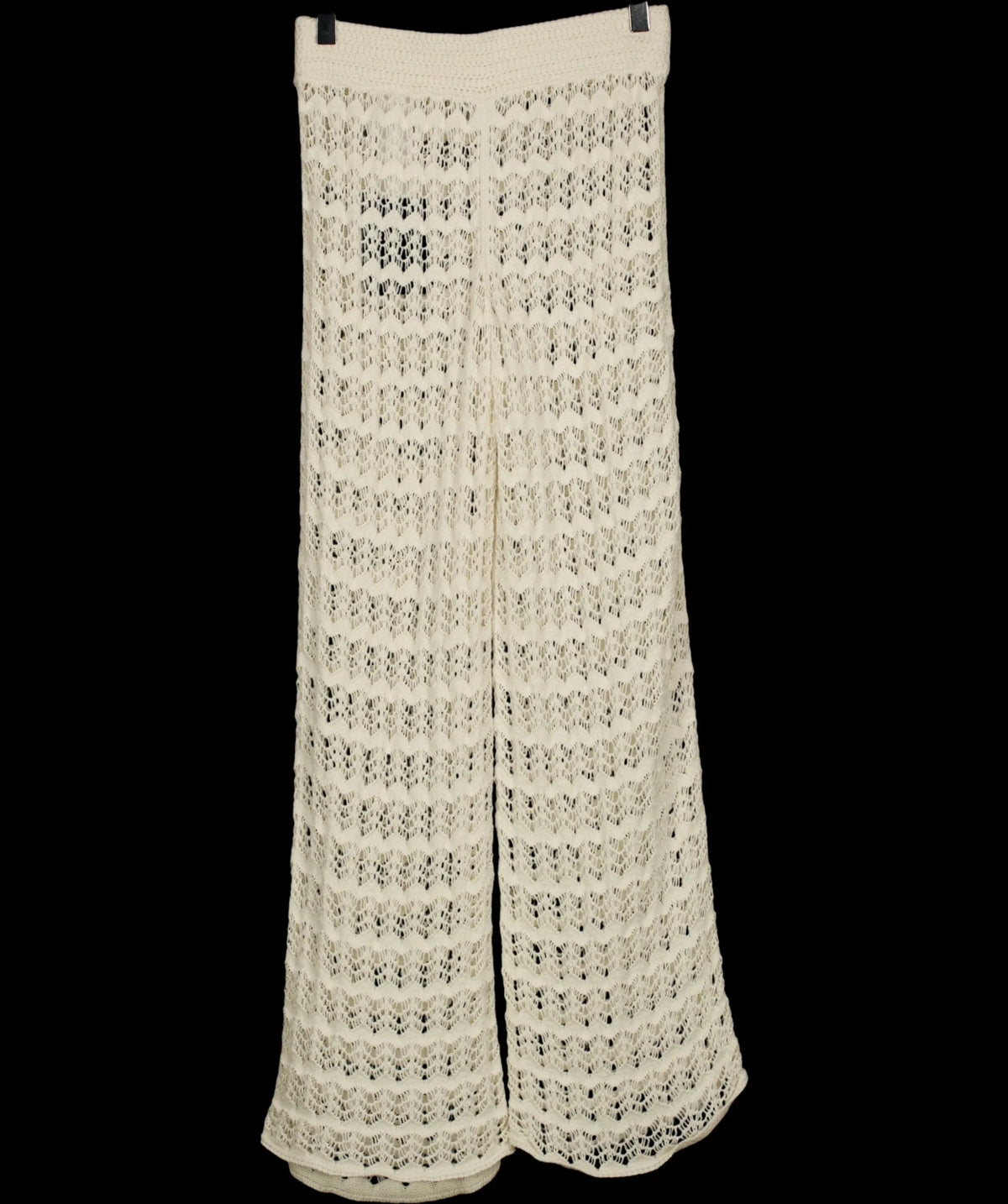 ABERCROMBIE & FITCH Cream Mid Rise Crochet-Style Coverup Pant Cream - SHORT, size UK XS — label
