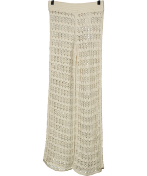 ABERCROMBIE & FITCH Mid Rise Crochet-style Coverup Pant Cream - Short UK XS