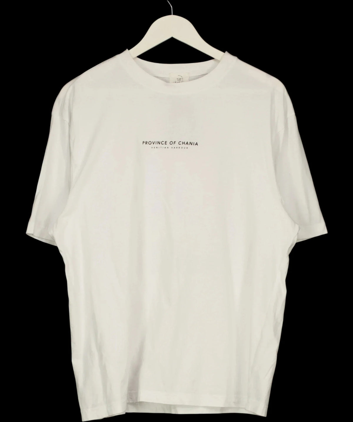 River Island White Province of Chania Crete Large Back Graphic T-Shirt White, size UK L — detail