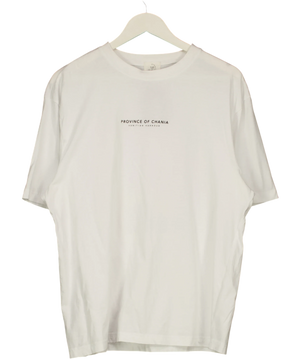River Island Province Of Chania Crete Large Back Graphic T-shirt White UK L