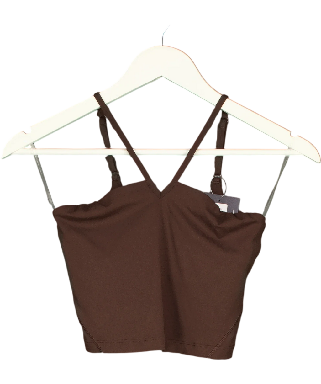 Lululemon Brown Chocolate Brown Sports Bra, size UK S — front
