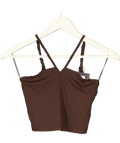 Lululemon Brown Chocolate Brown Sports Bra, size UK S — front