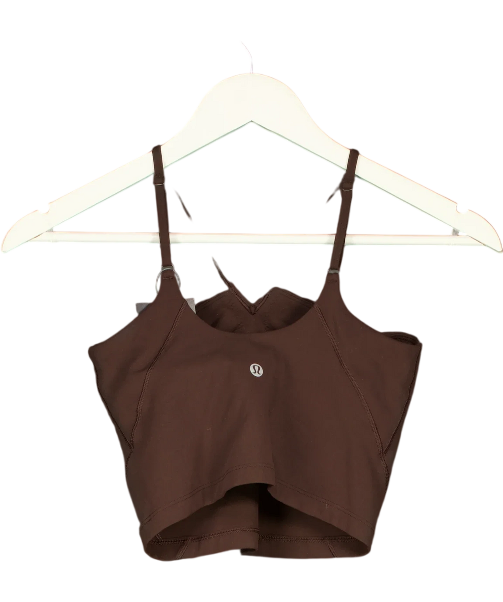 Lululemon Brown Chocolate Brown Sports Bra, size UK S — back