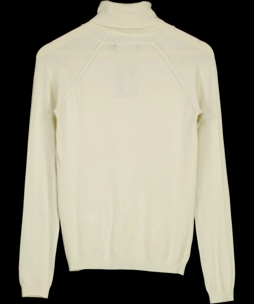 KAREN MILLEN Cream Essential Knit Roll Neck Jumper Cream, size UK XS/S — label