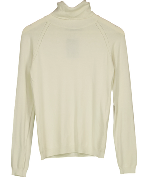 KAREN MILLEN Essential Knit Roll Neck Jumper Cream UK XS/S