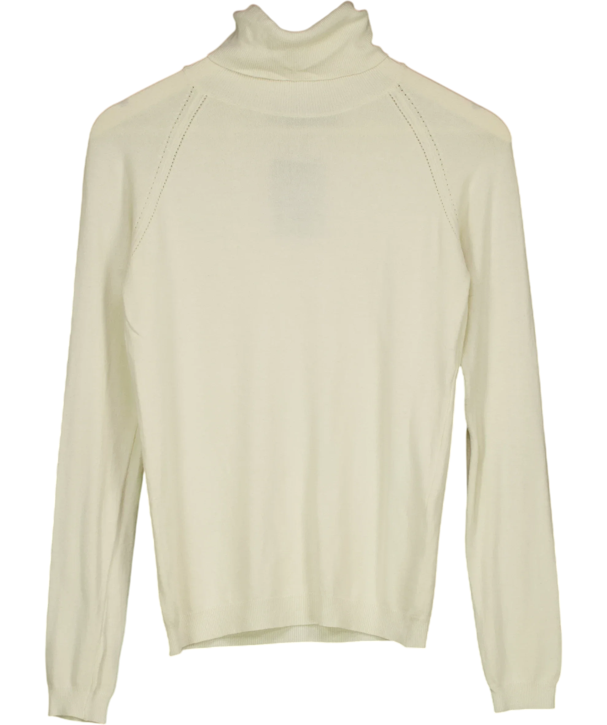 KAREN MILLEN Cream Essential Knit Roll Neck Jumper Cream, size UK XS/S — front