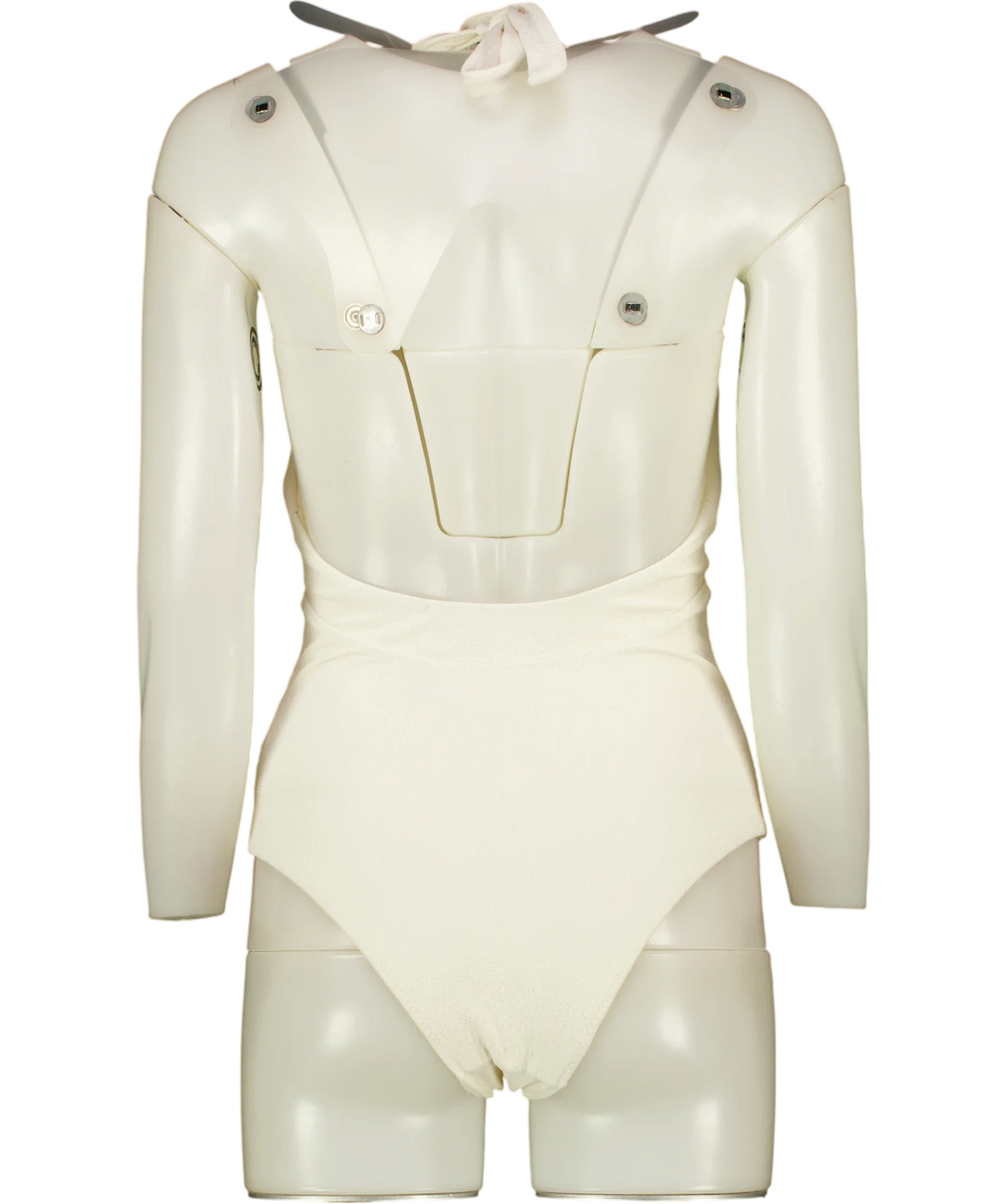 ZARA Cream Tied Halter Beach Swimsuit Ecru CREAM, size UK S — back