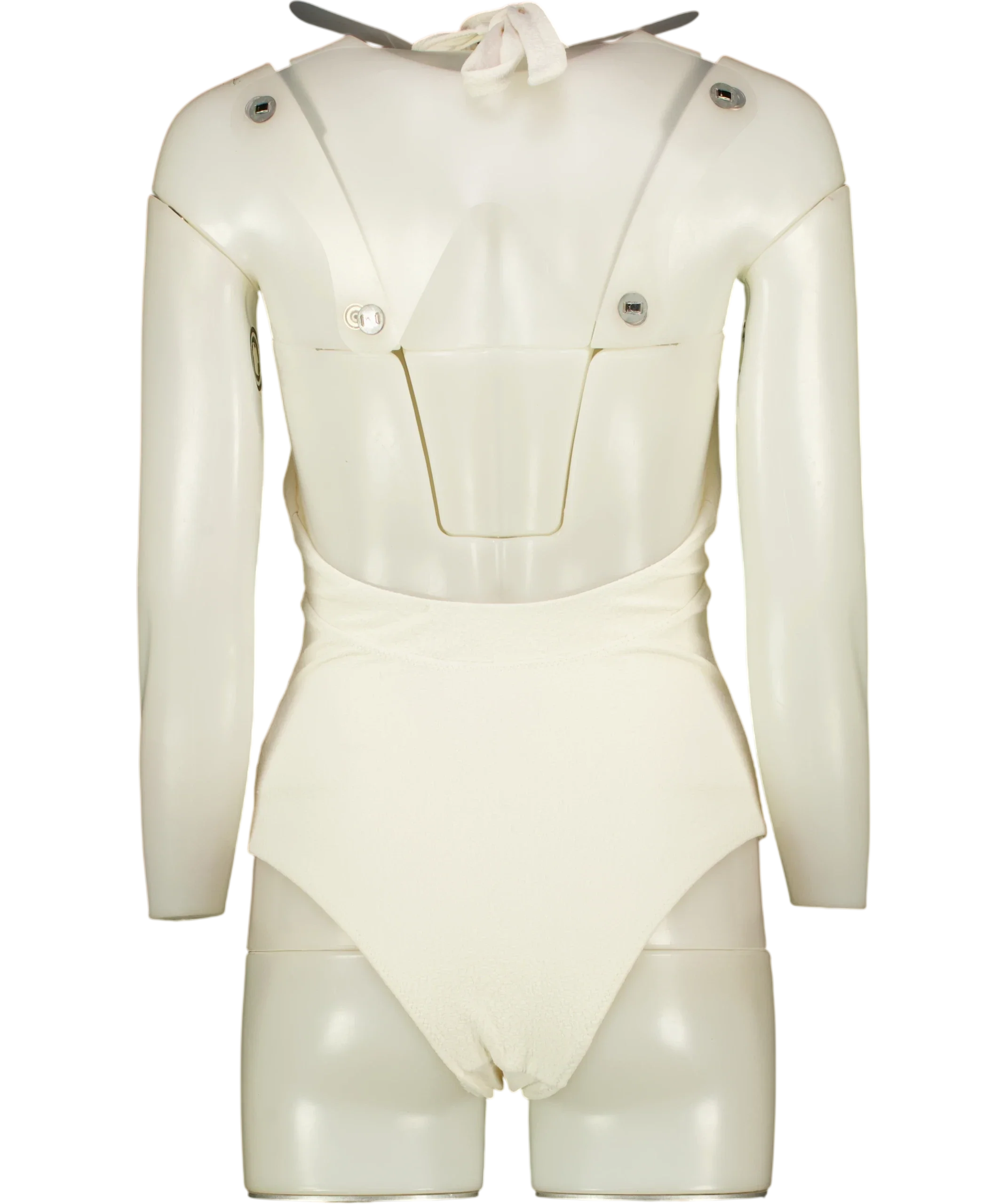 ZARA Cream Tied Halter Beach Swimsuit Ecru CREAM, size UK S — back