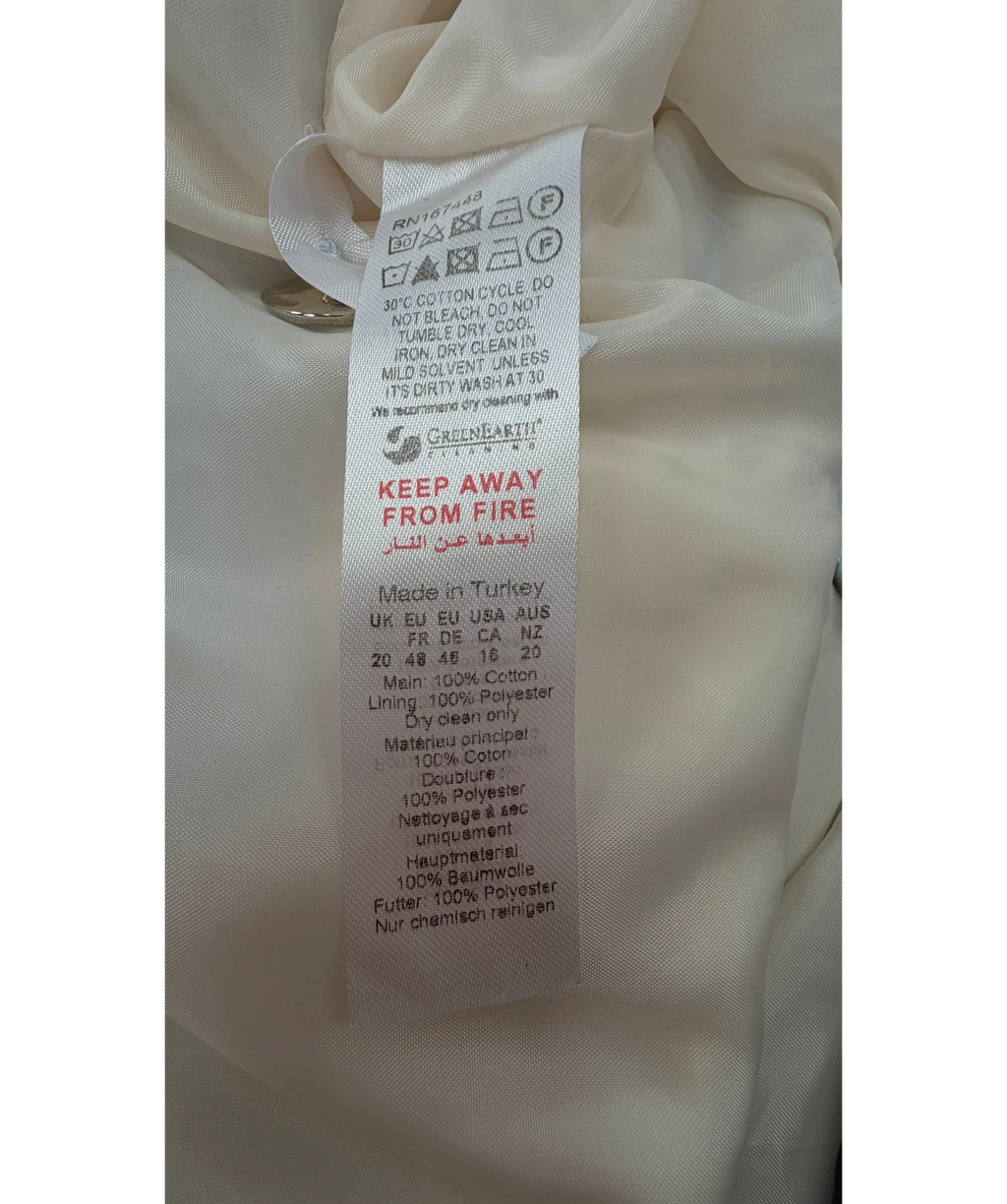 KAREN MILLEN Blue Plus Size Spring Tweed Tailored Jacket Pale Blue, size UK 20 — label