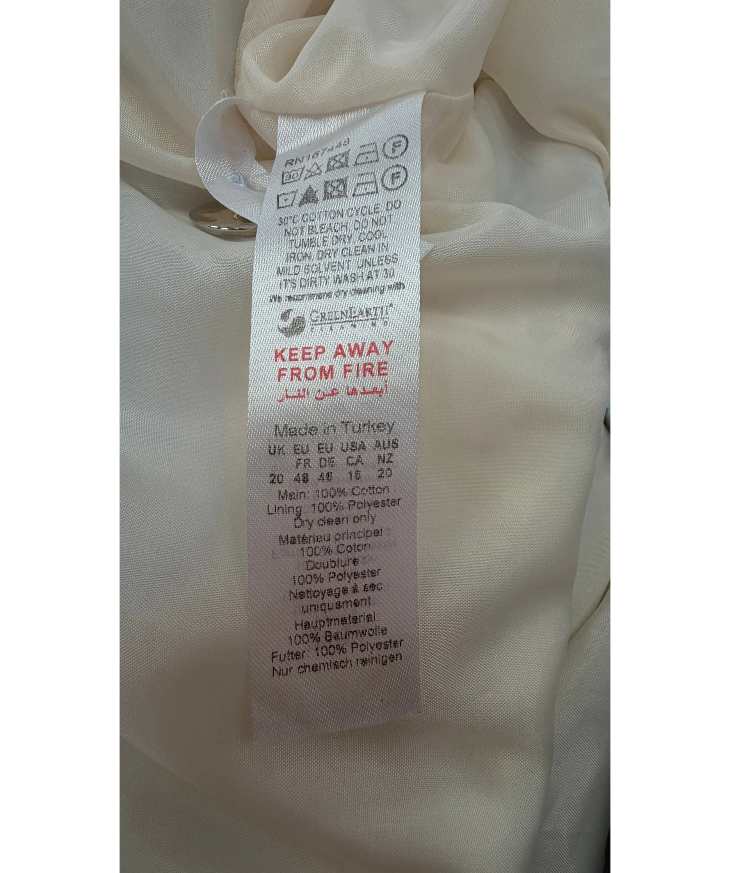 KAREN MILLEN Blue Plus Size Spring Tweed Tailored Jacket Pale Blue, size UK 20 — label