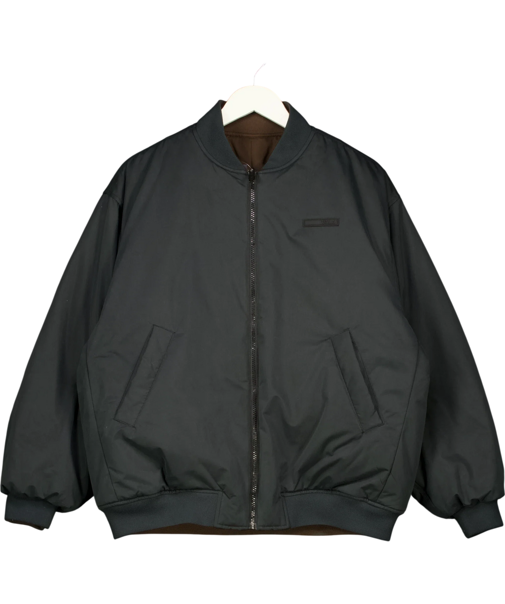 TALA Brown Reversible Oversized Bomber Jacket Black/Espresso, size UK S — front