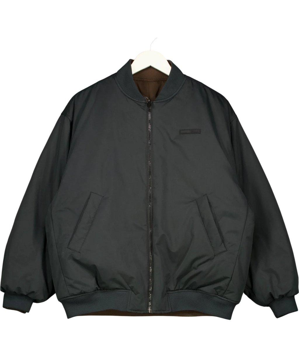 TALA Brown Reversible Oversized Bomber Jacket Black/Espresso, size UK S — front