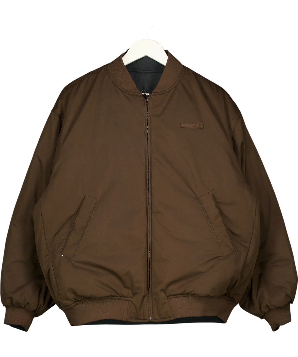 TALA Brown Reversible Oversized Bomber Jacket Black/Espresso, size UK S — care label