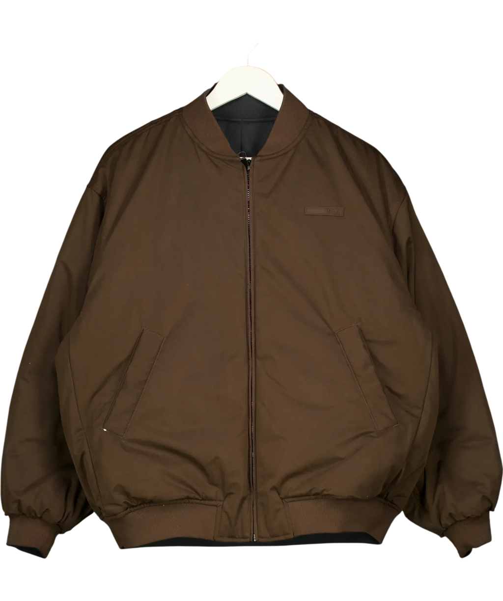 TALA Brown Reversible Oversized Bomber Jacket Black/Espresso, size UK S — care label
