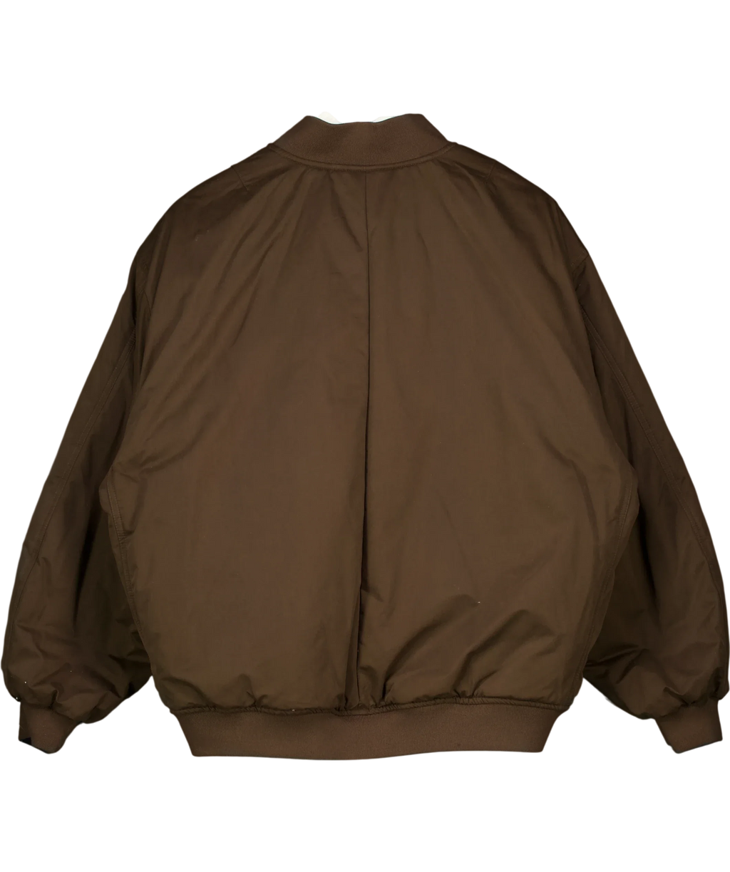 TALA Brown Reversible Oversized Bomber Jacket Black/Espresso, size UK S — fabric detail