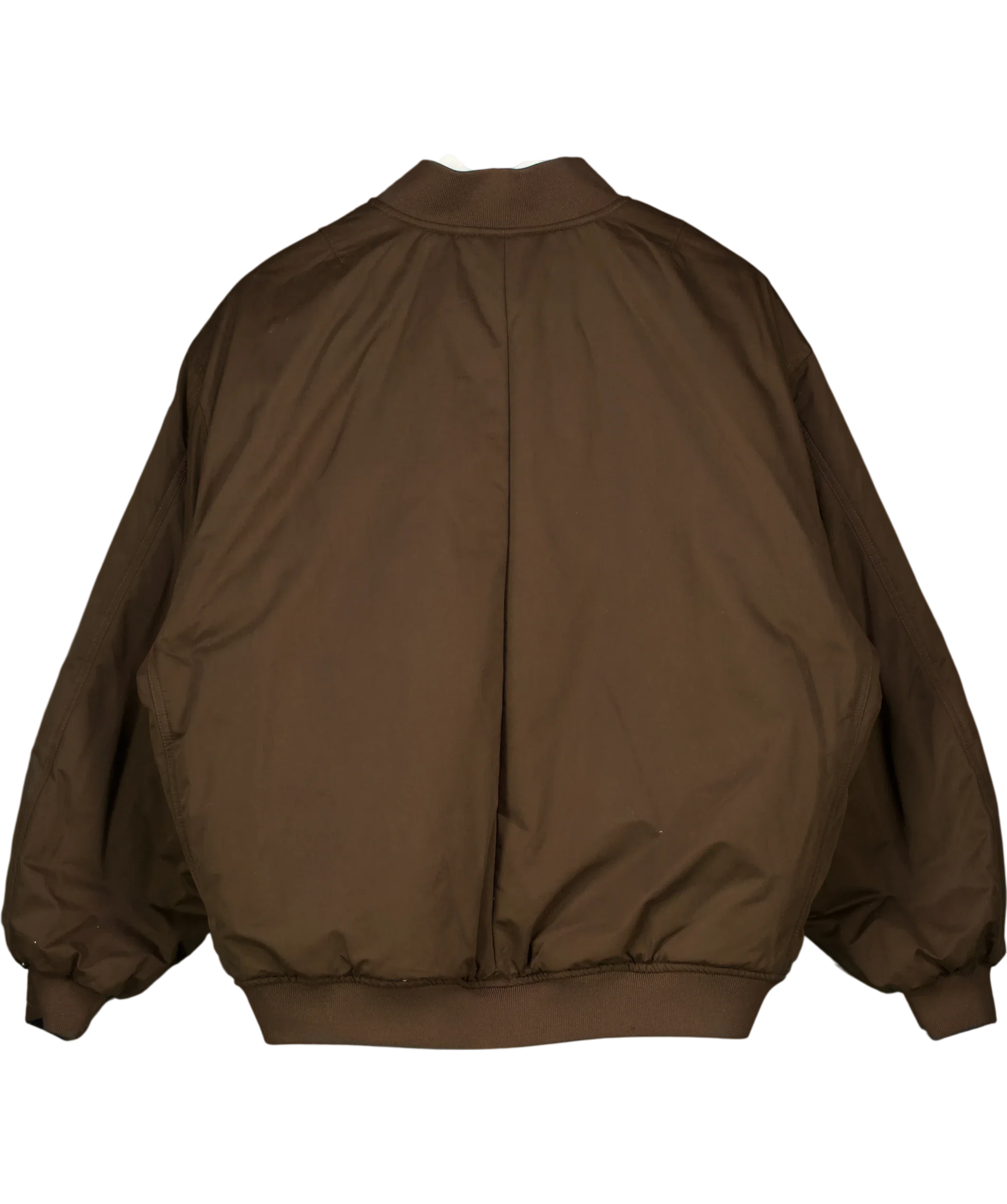 TALA Brown Reversible Oversized Bomber Jacket Black/Espresso, size UK S — fabric detail