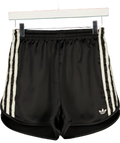 adidas Black ORIGINALS Adicolor Satin Ruffle 3-Stripes Shorts Black UK 4-6, size UK XS — front