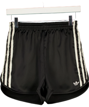 adidas Originals Adicolor Satin Ruffle 3-stripes Shorts Black Uk 4-6 UK XS