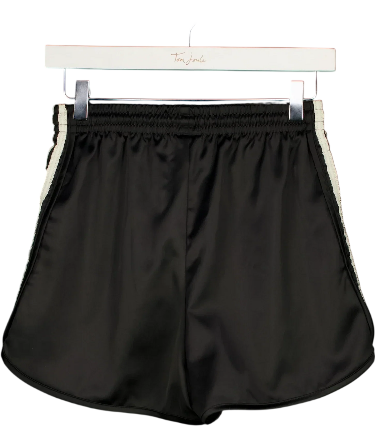 adidas Black ORIGINALS Adicolor Satin Ruffle 3-Stripes Shorts Black UK 4-6, size UK XS — back