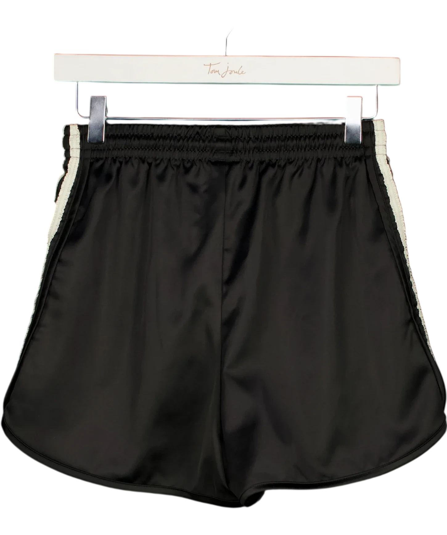 adidas Black ORIGINALS Adicolor Satin Ruffle 3-Stripes Shorts Black UK 4-6, size UK XS — back