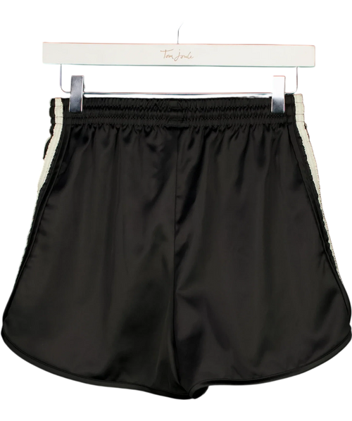 adidas Black ORIGINALS Adicolor Satin Ruffle 3-Stripes Shorts Black UK 4-6, size UK XS — back