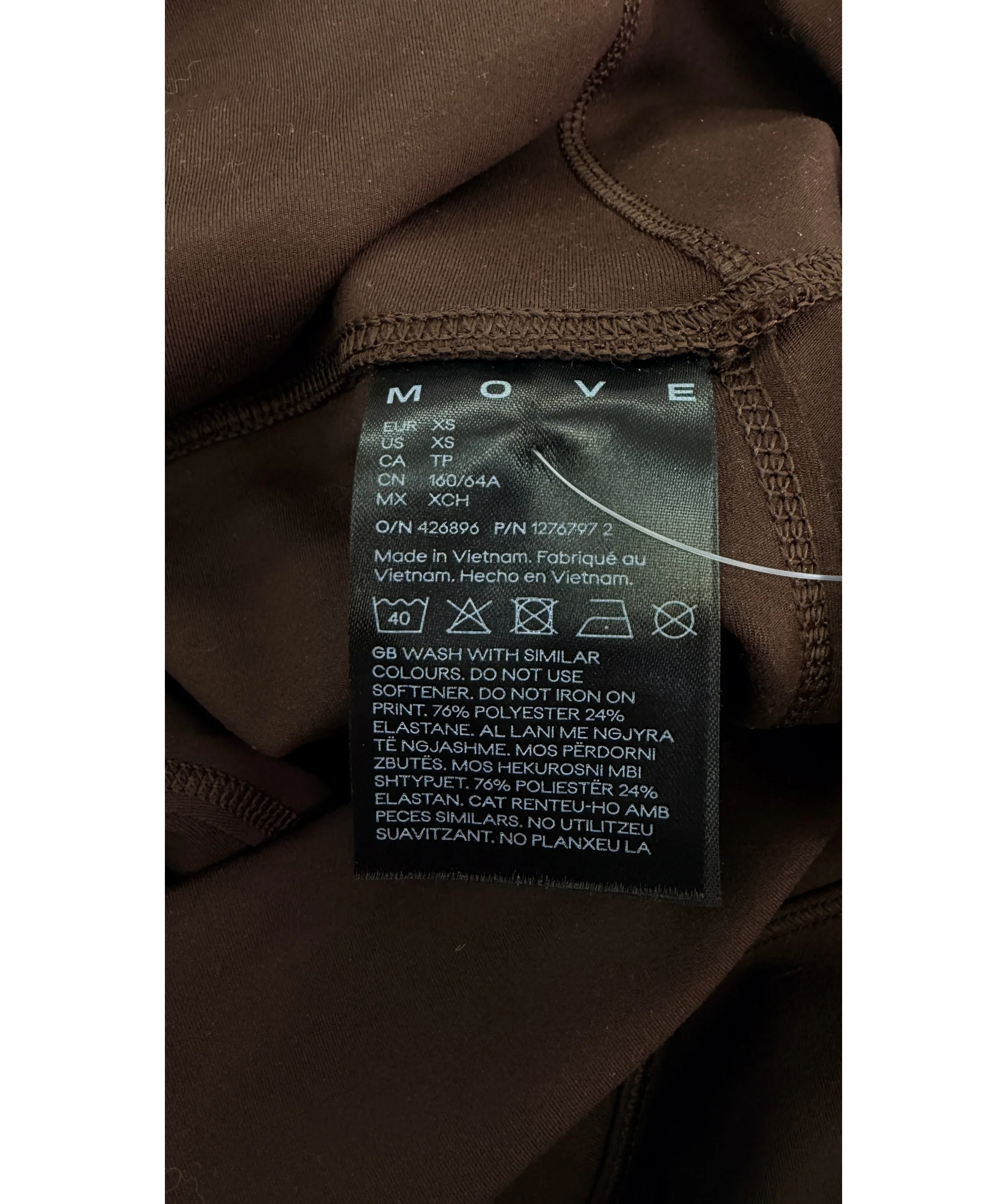 H&M Brown MOVE SoftMove Flared Yoga Leggings Warm Brown, size UK XS — label