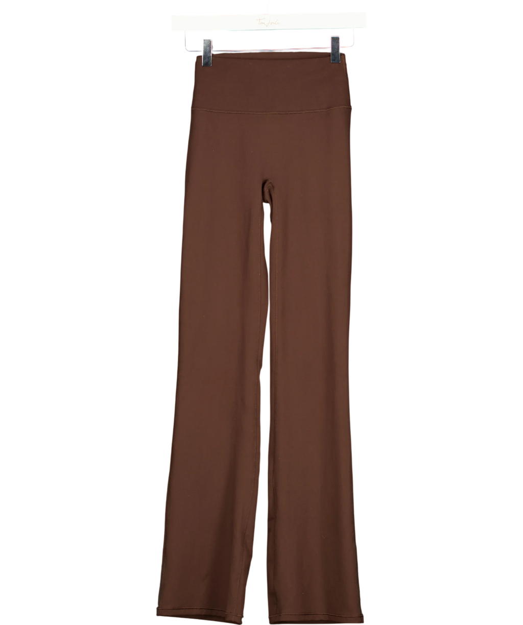H&M Brown MOVE SoftMove Flared Yoga Leggings Warm Brown, size UK XS — front