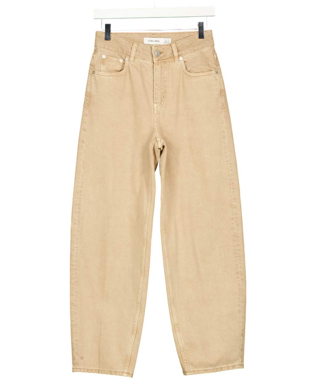 & OTHER STORIES Beige Tapered Barrel-Leg Jeans Beige EUR 34, size UK 6 — front