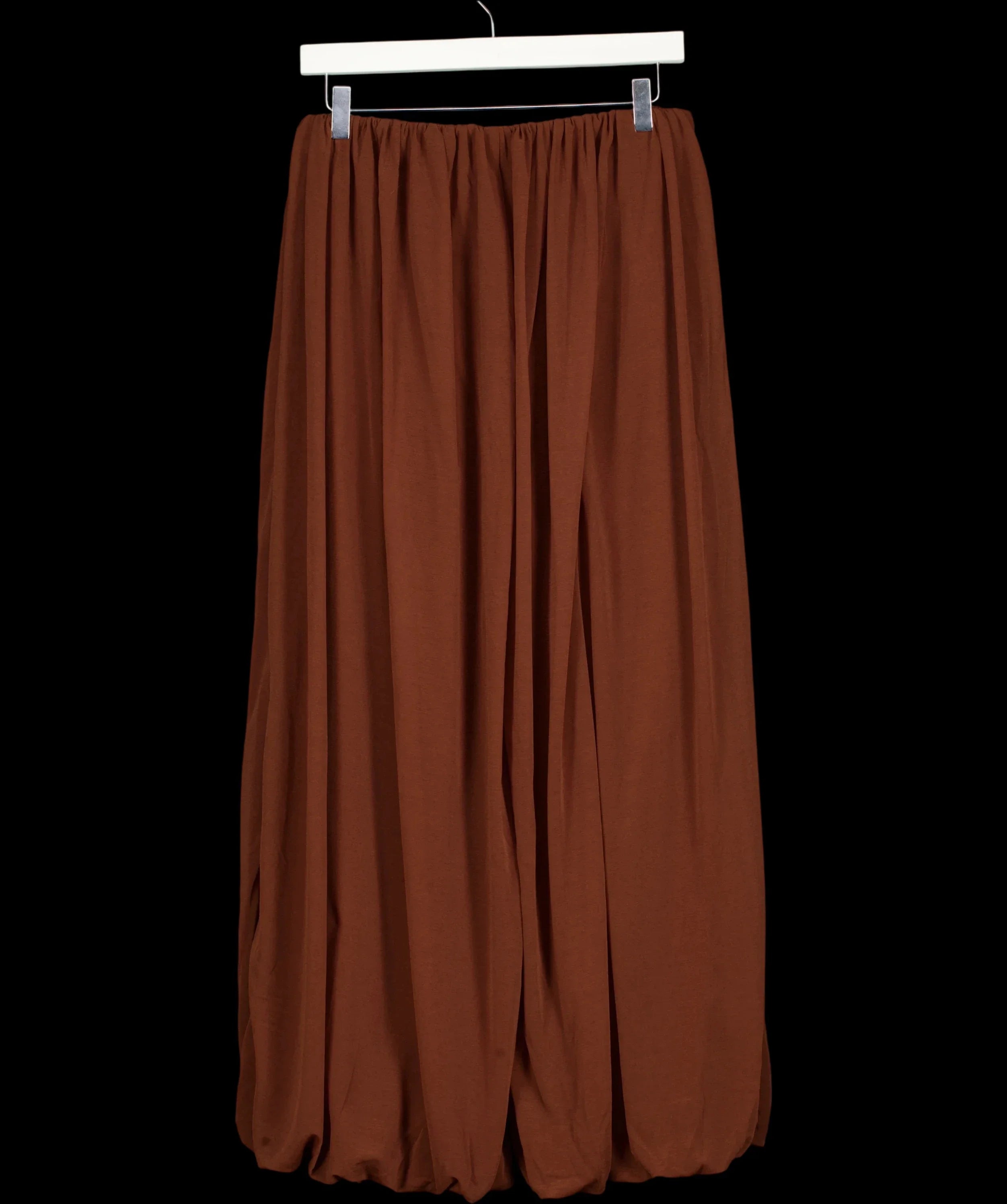 H&M EDITION Brown Draped Balloon Jersey Trousers Brown, size UK S — label