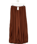 H&M EDITION Brown Draped Balloon Jersey Trousers Brown, size UK S — front
