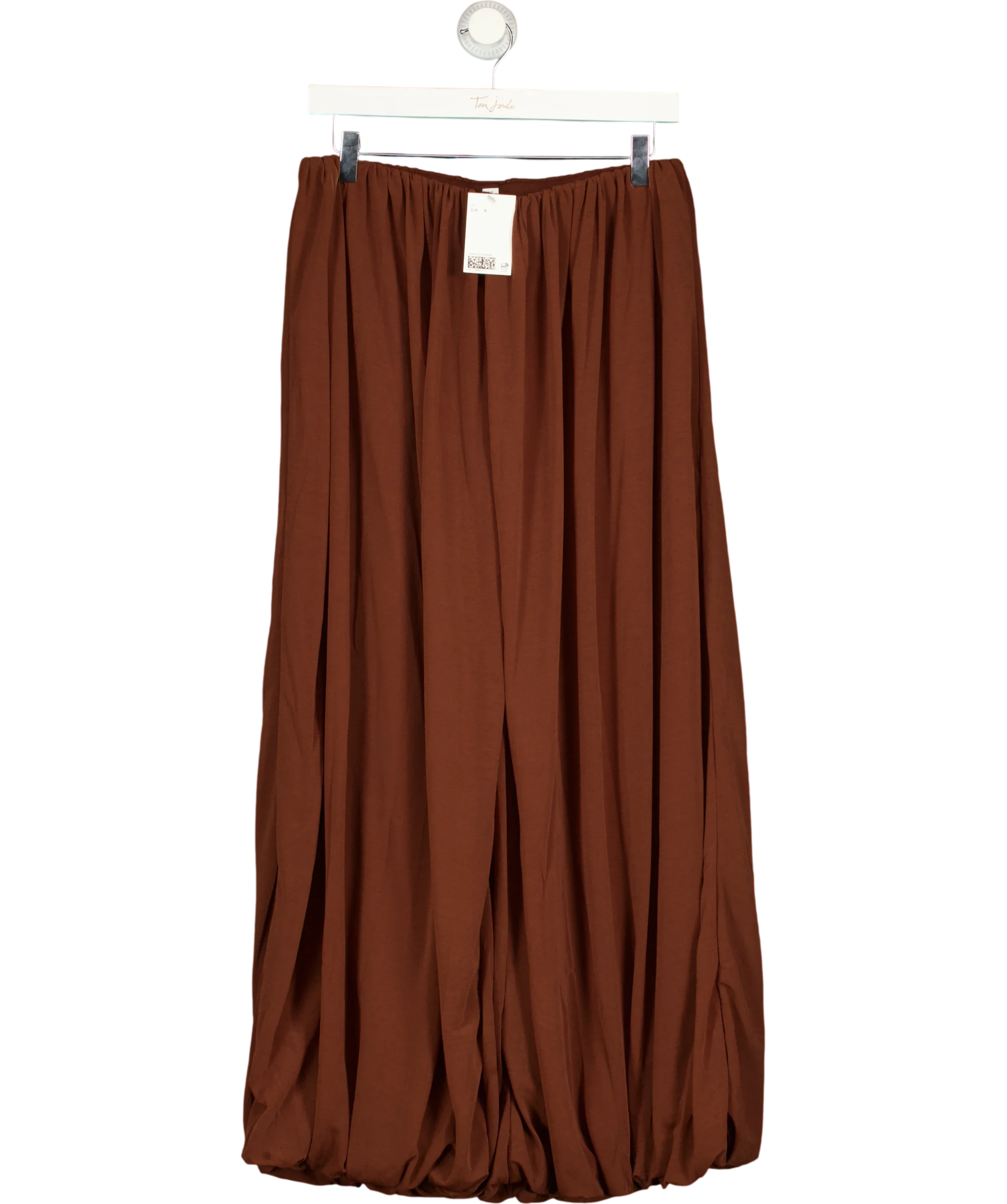 H&M EDITION Brown Draped Balloon Jersey Trousers Brown, size UK S — front