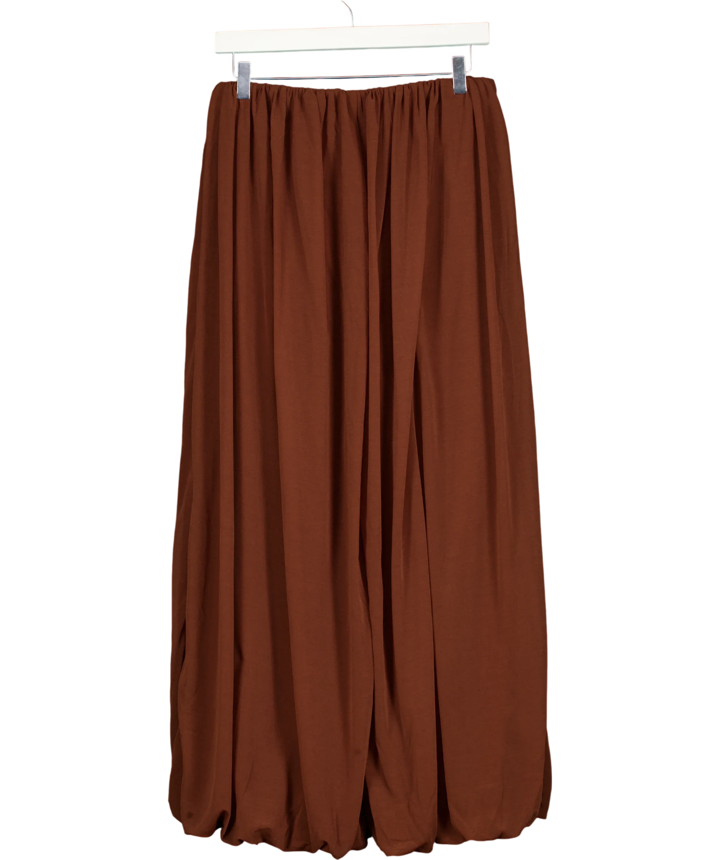 H&M EDITION Brown Draped Balloon Jersey Trousers Brown, size UK S — back