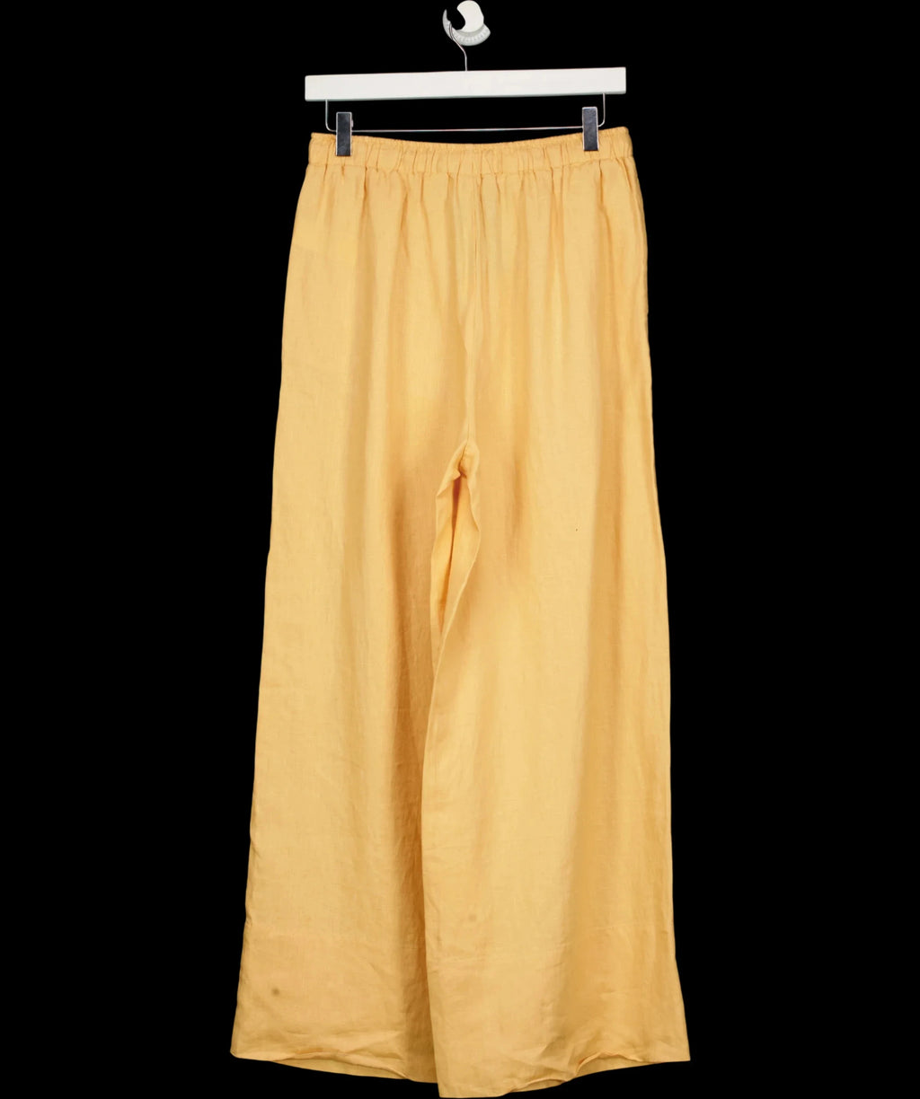 Mint Velvet Yellow ellow Linen Drawstring Wide Leg Trousers  - Short length, size UK S — label