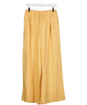 Mint Velvet Yellow Ellow Linen Drawstring Wide Leg Trousers  - Short Length UK S
