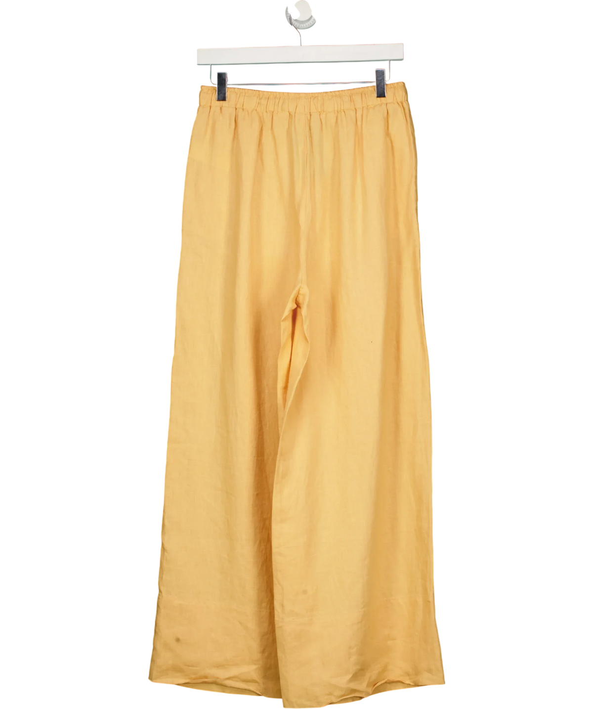 Mint Velvet Yellow ellow Linen Drawstring Wide Leg Trousers  - Short length, size UK S — back