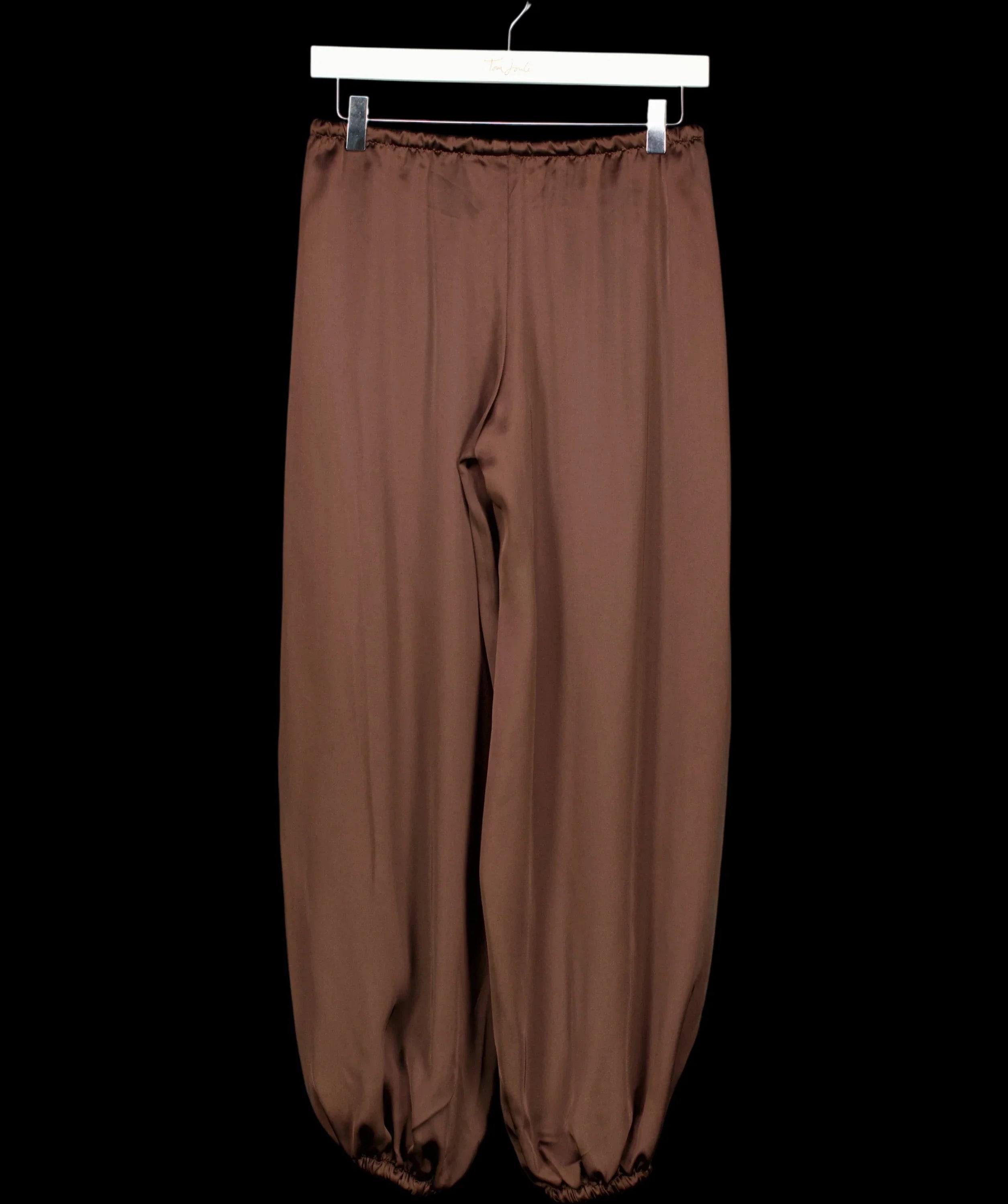 GINA TRICOT Brown chocolate brown Satin Balloon Trousers, size UK XS — label