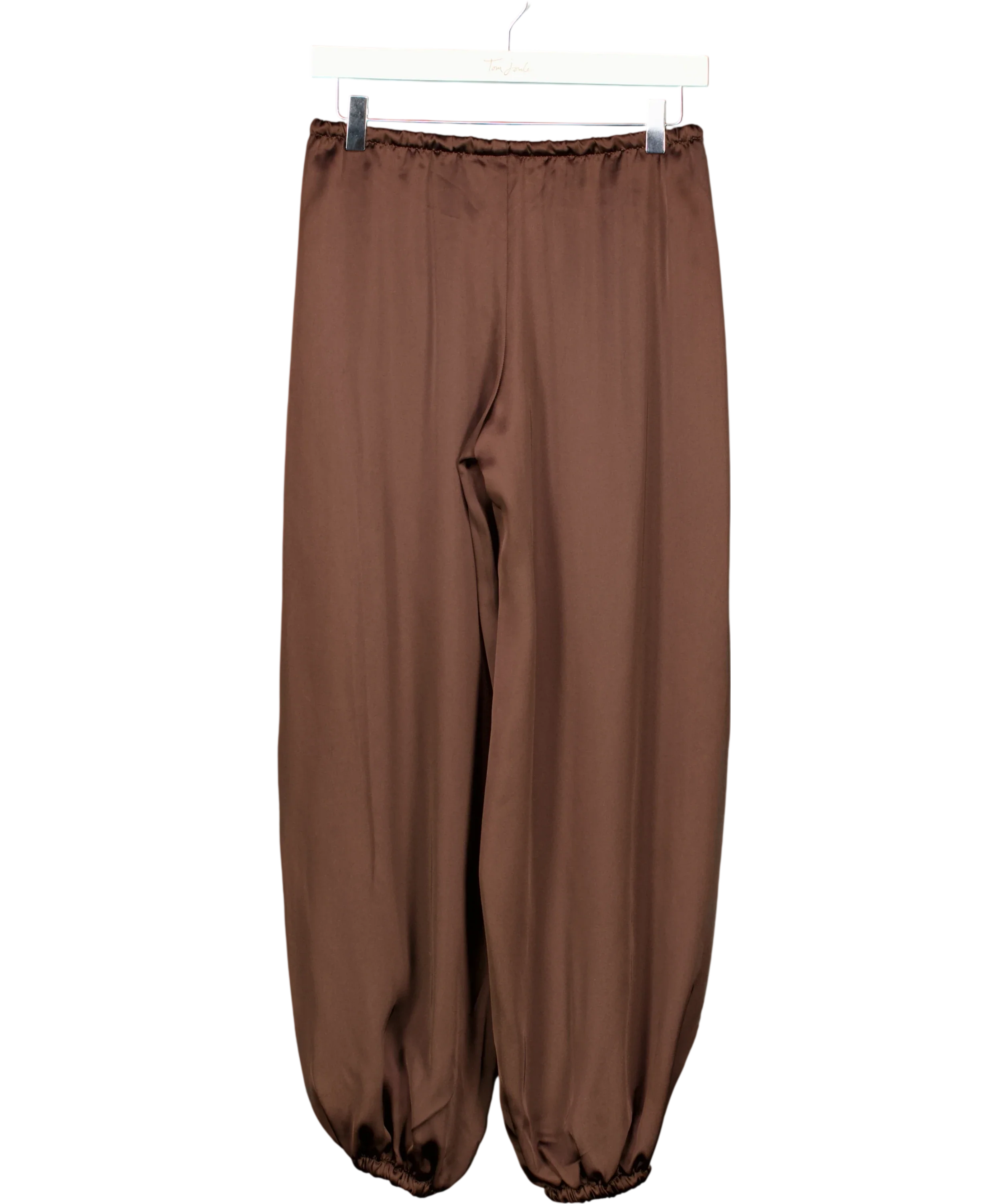 GINA TRICOT Brown chocolate brown Satin Balloon Trousers, size UK XS — back