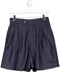 Fabrique Blue X EDWARD CRUTCHLEY Rebeka Lyocell Denim Shorts Indigo, size UK XS — front